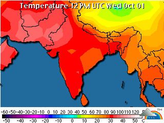 La météo de l'Inde sur Weather Underground - Carte animée